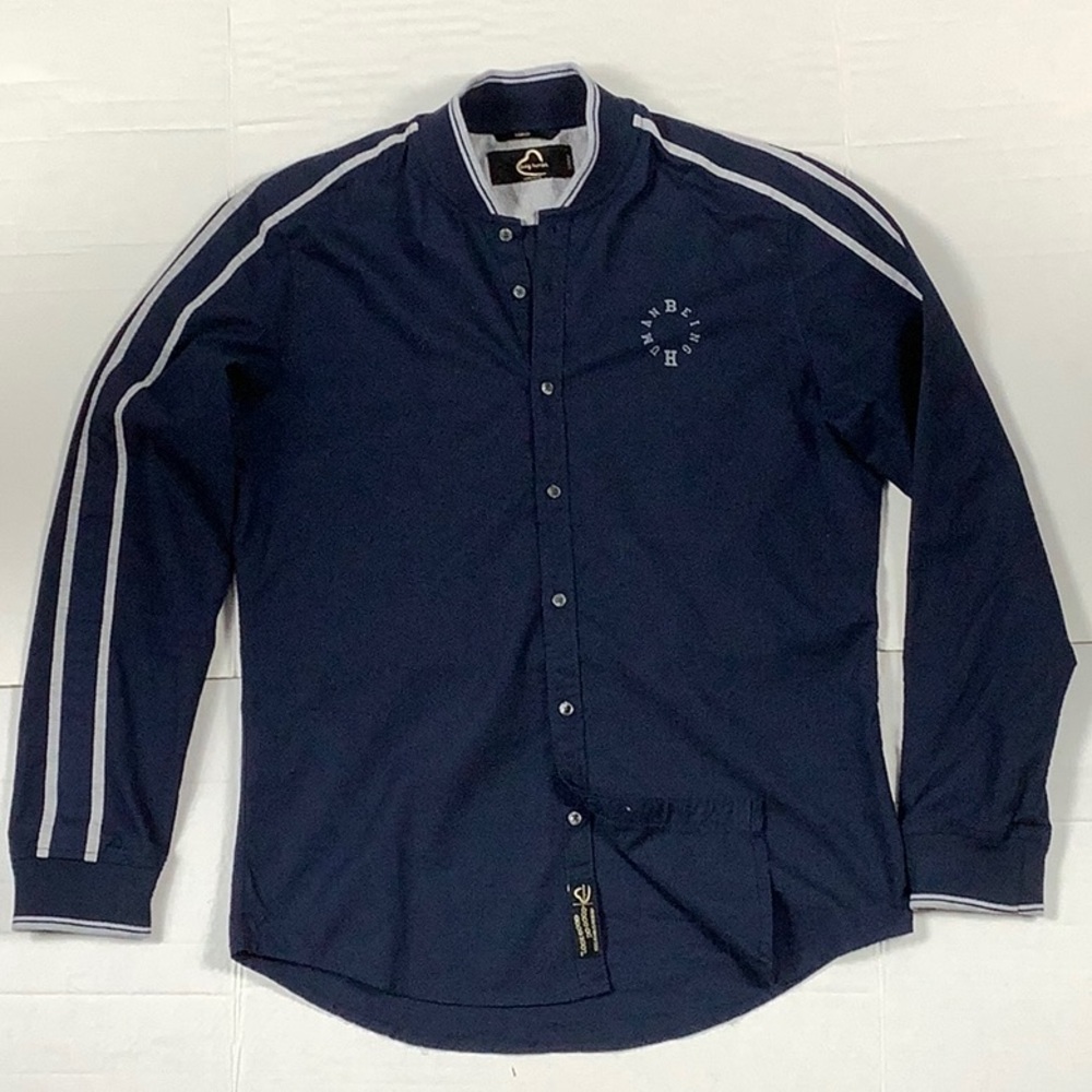Being Human Men’s Casual Slim fit Shirt Navy Blue / Medium